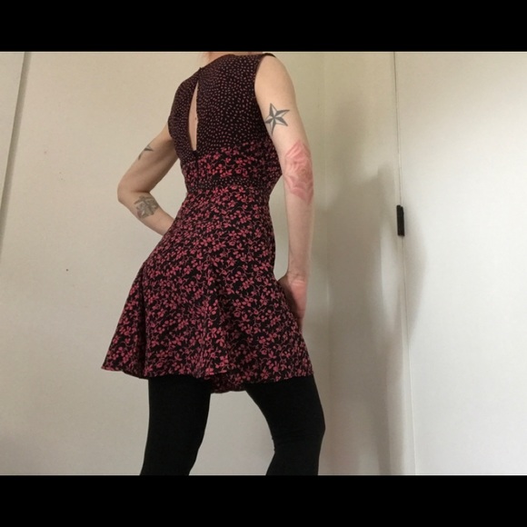 Reformed Pink & Black Floral Print Dress - Picture 2 of 13